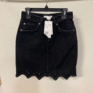 H&M black denim skirt